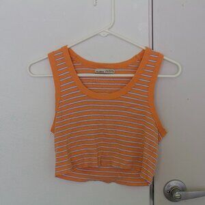 Orange striped crop tank